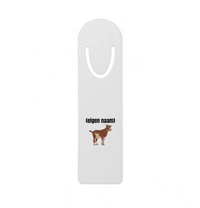 Hacebo® - Geit met hoorn metalen boekenlegger - Geit - geiten liefhebbers - met eigen naam - dieren liefhebber - leuk cadeau voor iemand die houdt van geiten - cadeau - kado Bladwijzer boekenleggers - 12.7 cm x 3.2cm