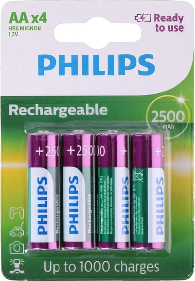 Philips AA Oplaadbare batterijen - 4 stuks
