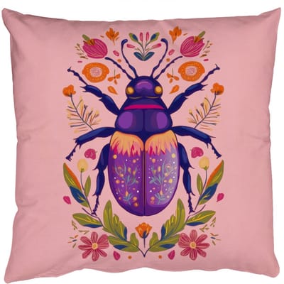 Sierkussens - Kussentjes Woonkamer - 50x50 cm - Paars - Kever - Stipjes - Bloemen