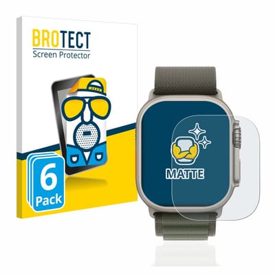 BROTECT - Screenprotector voor Apple Watch Ultra (49 mm) - Folie Beschermfolie matte 6 Stuks