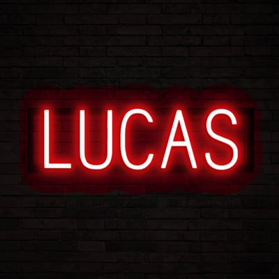 LUCAS - Neon LED Lamp Kinderkamer | SpellBrite | 52,46 x 16 cm | 6 Dimstanden & 8 Lichtanimaties | Naamlamp Wandlamp Neon Verlichting