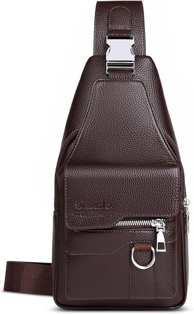 Borstas Heren - Schoudertas PU - Dagelijks Gebruik - Waterbestendig Materiaal - 30 cm Hoog - Zwart