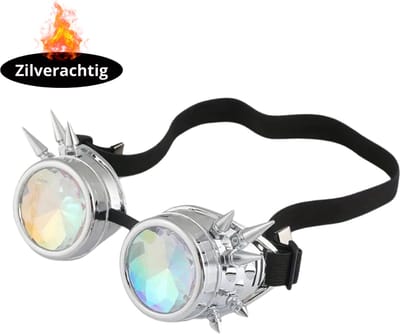 Bovista - Festival Bril - Rave - Space - Techno - Freaky Glasses - Heren - Dames - Zonnebril - Zilver