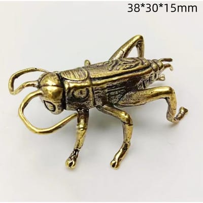 Figurines de coléoptères rétro en laiton, ornement de coléoptère licorne, simulation d'insecte, thé, animaux de compagnie, décorations de bureau, objets de collection, cadeaux brown