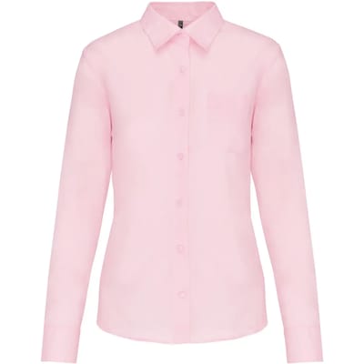Kariban Overhemd in onderhoudsvriendelijk polykatoen-popeline dames K549 - Pale Pink - S