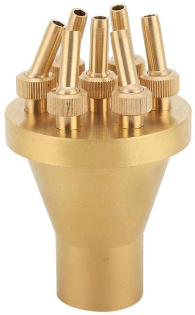 Dailygoods- Fontein Mondstuk Compact - Messing NPT 1" DN 25 - 2-traps Sproeikop - Lichtgewicht - Draagbaar - Sprayhoogte 3-5m