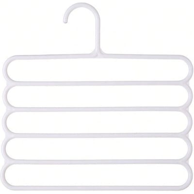 1 pièce de cintre multifonctionnel à 5 niveaux pour ranger les cravates, les foulards et les pantalons one-size blanc