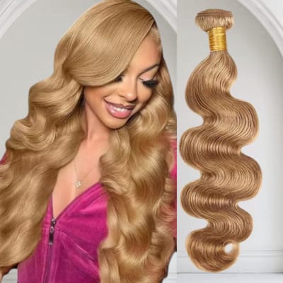 Honingblonde- Braziliaanse Remy Human Hair Weave – 26 inch 65 cm – Golvend – 100% Echt Haar – 1 Bundel-Remy Hair Bundel- Frazimashop