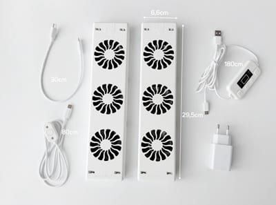 Radiator ventilator Double Set - Digitaal display - Instelbare temperatuurinstelling - Energiezuinig - Geschikt voor bijna alle typen radiatoren - Verwarming ventilatie