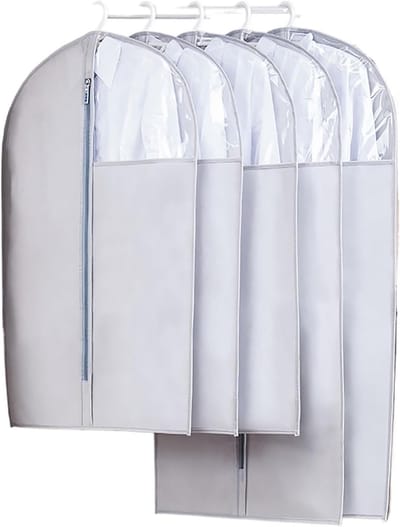 Kledinghoezen Set - Kledingbeschermers - Kleding Opbergen - Transparant Venster - 2 Stuks 57x110cm - Grijs