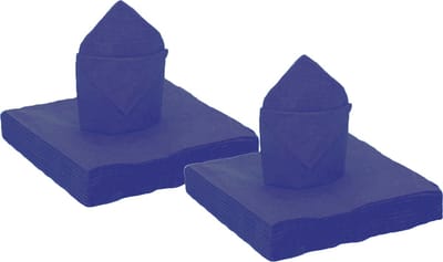 Santex feest servetten - 50x stuks - donkerblauw - 40 x 40 cm - papier