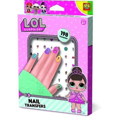 SES Creative - L.O.L. - Nagel Opmaken - Knutselen Meisjes - 198 Stickers - Aanbrengen met Water - Vanaf 6 jaar