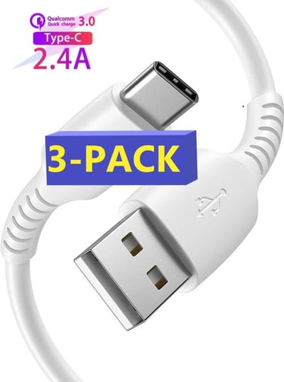 3x usb C naar usb kabel - Type C oplaadkabel voor smartphone, e-reader & accessoires - 5V 2.4A Veilig Opladen - Usb C kabels - Oplaadkabel & Data Kabel