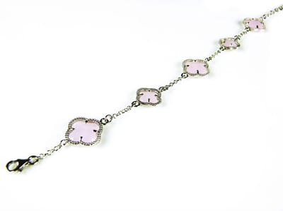 model 5 fiori armband in zilver melkroze