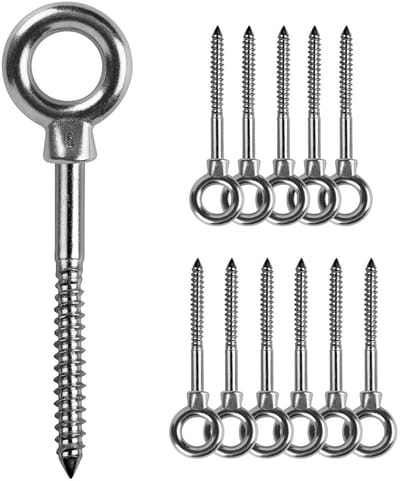 Oogbouten M6 x 60 mm, hefringen, oogschroeven van roestvrij staal 304, schroefhaken