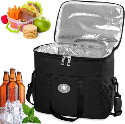 Isolerende koel tas 16L Vouwbare grote tas 29 x 26 x 21 cm Herbruikbare picknicktas voor thuis, werk, reizen, kamperen en barbecue