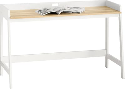 SoBuy Bureau / Home Office Desk – Wit Houten Design met Ruim Werkblad