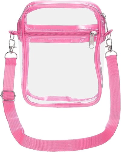 Allecta - Transparante Crossbodytas Stadion Goedgekeurd Waterdicht Rugzak Schoudertas Roze - Stadionevenementen Concerten Sportfestivals