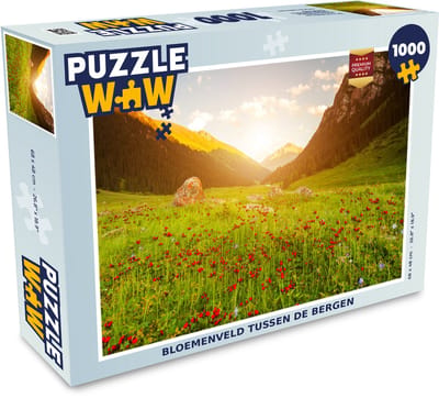 Puzzel Bloemen - Berg - Zon - Legpuzzel - Puzzel 1000 stukjes volwassenen