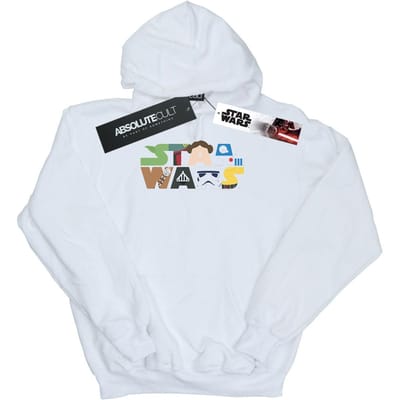 Star Wars Jongens Karakter Logo Hoodie (Wit)