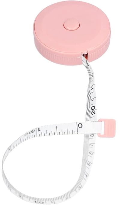 Rolmaat - Meetlint oprolbaar - Flexibele omtrekmeter - Kleding lintmeter - Naaien - Opmeten - Liniaal - Meten - Lichaam - Centimeter en inch - 150 cm - Body measuring tape - Roze - Jonyx