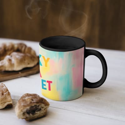 Magische Mok - Foto op Warmte Mokken - Koffiemok - Quote - Lucky - Regenboogkleuren - Magic Mok - Beker - 350 ML - Theemok - Mok met Tekst
