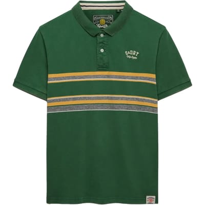 Superdry Vintage Stripe Korte Mouw Poloshirt Groen M Man