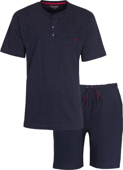 Paul Hopkins Heren Shortama - Pyjama Set - Katoen - Donker Blauw - Maat S