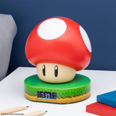 Super Mario Mushroom Digitale Wekker – Officieel Gelicentieerde Nintendo Merchandise met Power‑Up Geluid- Paladone