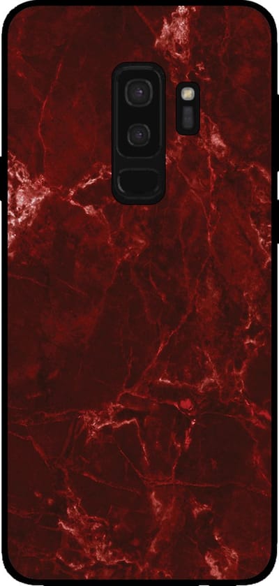Smartphonica Telefoonhoesje voor Samsung Galaxy S9 Plus met marmer opdruk - TPU backcover case marble design - Rood geschikt voor Samsung Galaxy S9 Plus