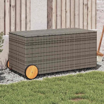 vidaXL - Tuinbox - met - wielen - 190 - L - poly - rattan - grijs