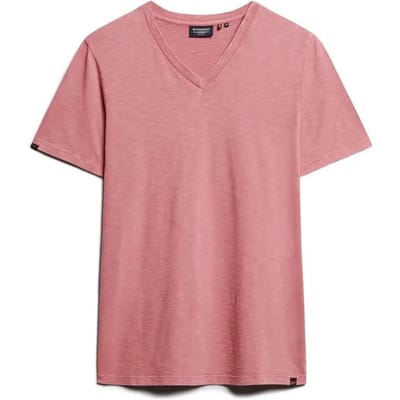 Superdry - Slub-T-shirt met V-hals en korte mouwen - Heren - T-shirts