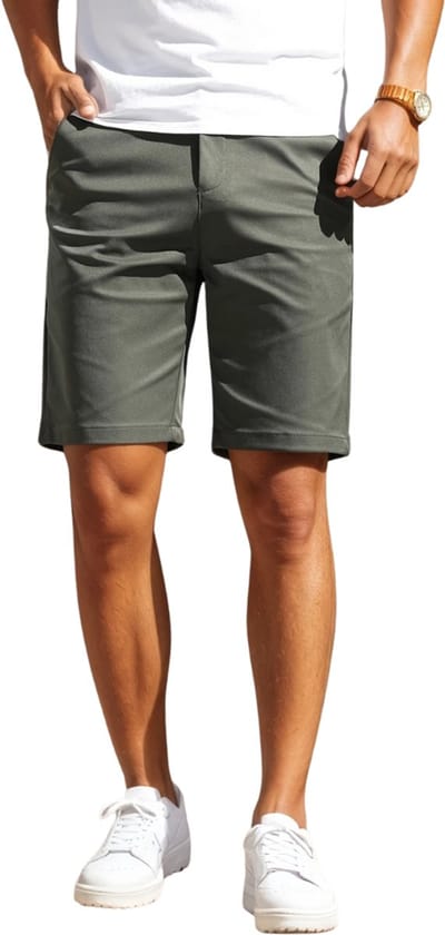 Livano Korte Broek Heren - Golfbroek - Spijkerbroek - met Zakken - Volwassenen - Jongens - Shorts - Groen - Maat S