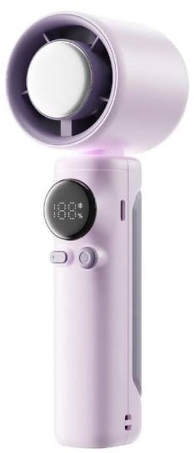 LISM-Draagbare handventilator met turbine en koelfunctie, oplaadbare persoonlijke ventilator met 3600 mAh-batterij, instelbare snelheid van 1 tot 100, ondersteunt opladen via USB-C.
