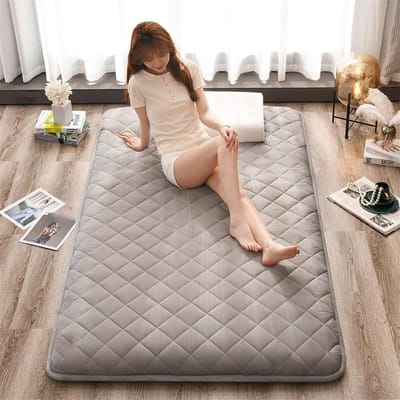 Opvouwbaar Futon Matras - Japanse Slaapmat - Ruimtebesparend Slapen - Gewatteerd Comfort Ontwerp - 120 x 200 cm - Grijs