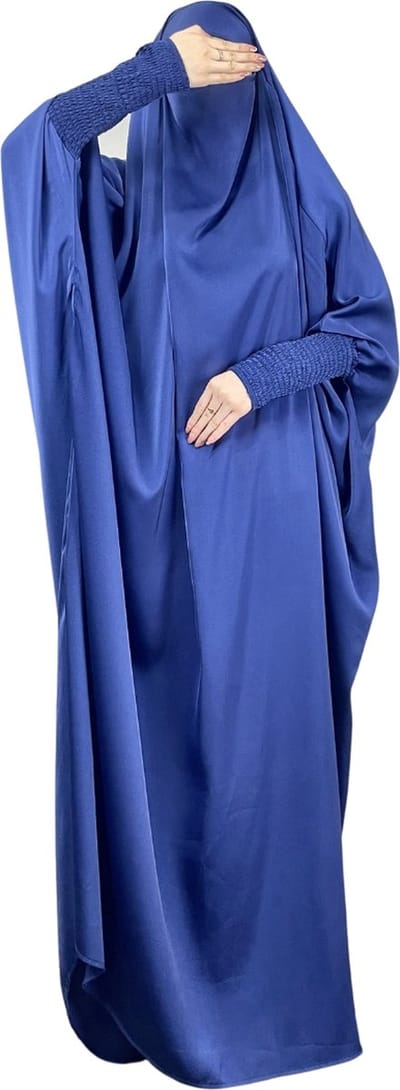 Nivard Gebedskleding Dames - Abaya - Islamitische Kleding - Khimar - Jilbab - Vrouw - Alhamdulillah - Marineblauw