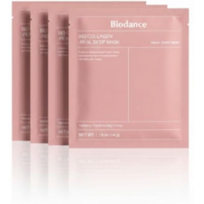 BIODANCE Bio Collageen Real Deep Mask Verstevigend Hydraterend Hydrogel Gezichtsmasker 34g x 4 Vel beige