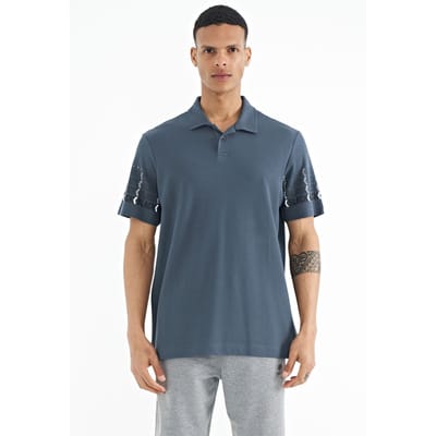 Heren Katoenen Polo Kraag Gedrukte T-shirt
