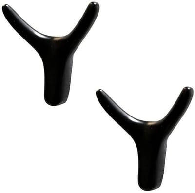Dailygoods- Kledinghaak Dubbel - Wandhaak - Ophanghaak - Zinklegering - Retro - 2 Stuks - 6,5 x 6,3 x 3,8 cm