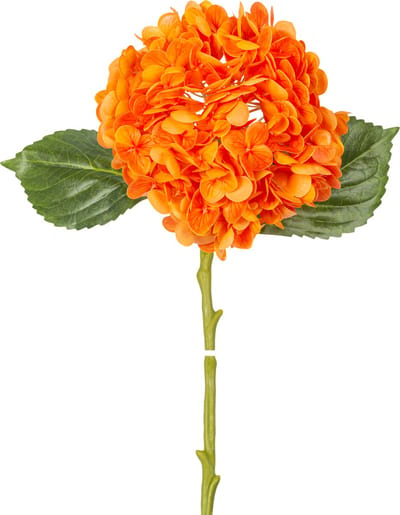 Easyplants | Kunstbloem Charlotte hortensia Real Touch oranje 49 cm | Zijde | Nepbloemen | oranje | Onderhoudsvrij | Kant-en-klaar