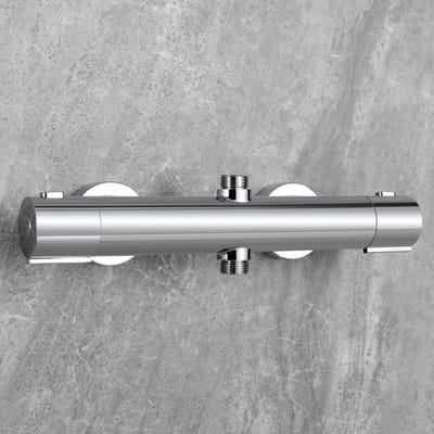 Auralum Max Thermostatische Douchekraan - Douchemengkraan met 2 Uitgangen - 15 cm Hartafstand - Waterbesparend - Chroom