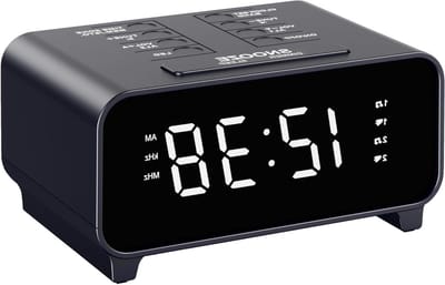 Wekkerradio Digitale Klok - Dubbele Alarm - Slaapkamer Ontwaken - Automatische Tijdinstelling - 12 x 8.2 x 6.2 CM