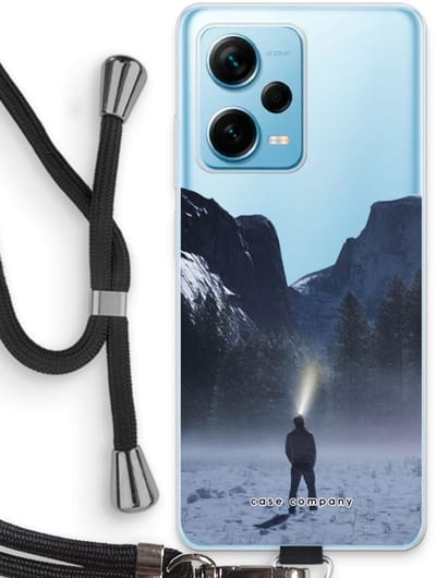 Case Company® - Hoesje met koord geschikt voor Xiaomi Redmi Note 12 Pro Plus hoesje met Koord - Wanderlust - Telefoonhoesje met Zwart Koord - Bescherming aan alle Kanten en Over de Schermrand