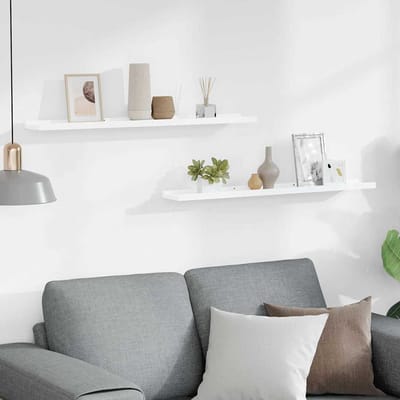 vidaXL - Fotoplanken - 2 - st - 80x9x3 - cm - MDF - wit
