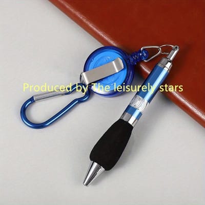 Mini Sleutelhanger & Pennenset - Draagbaar, Neutrale Pen met Knopen, Duurzaam Plastic, Ideaal voor Modeaccessoires, Modeaccessoire | Kleurrijke Knopen 0.5mm blue