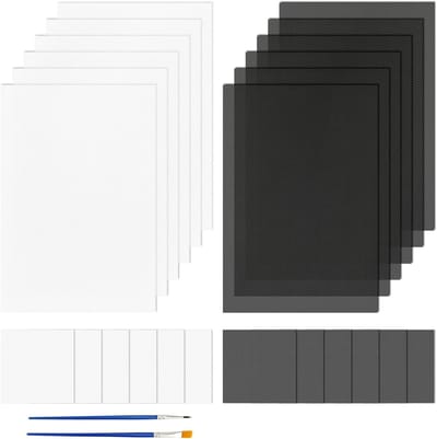 24 Vellen Witte Vacht Kostuum Oog Plastic Gaas met 2 Verf Penselen voor Furry Cosplay Accessoires en Creatieve Projecten (20x30cm, 10x10cm)