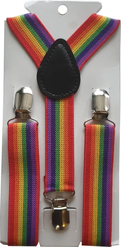 Fako Fashion - Kinder Bretels - Kinderbretels - Print - Streep - 65cm - Regenboog Verticaal