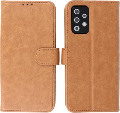 Hoesje Geschikt voor Samsung Galaxy A72 - Book Case Telefoonhoesje - Kaarthouder Portemonnee Hoesje - Wallet Cases - Bruin