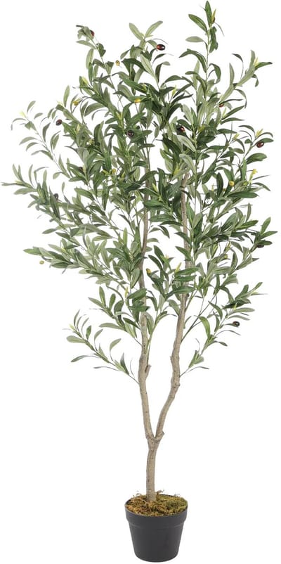 Kunst Olijfboom Toscane 155 cm – Extra Vol – Premium Kunstboom met Olijven - Nep olijfboom