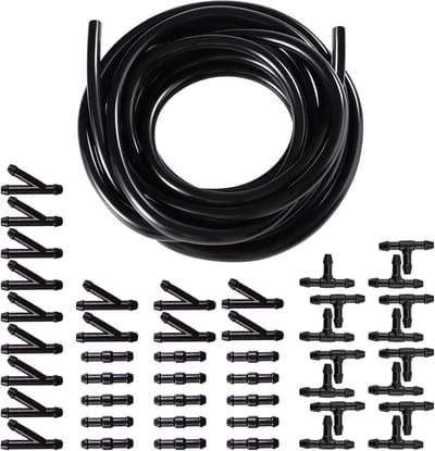 4 meter Windscreen Washer Slang, Ruitenwisser Water Slang, Reparatieset voor Auto, Universeel Systeem met 45 Stuks Slangverbindingen, Zwart